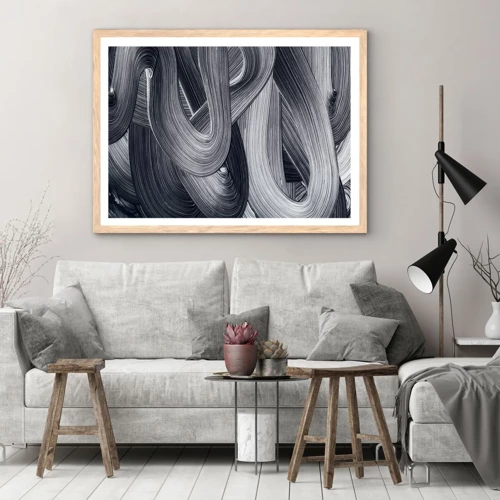 Poster in light oak frame - Fluidity of Reality - 100x70 cm