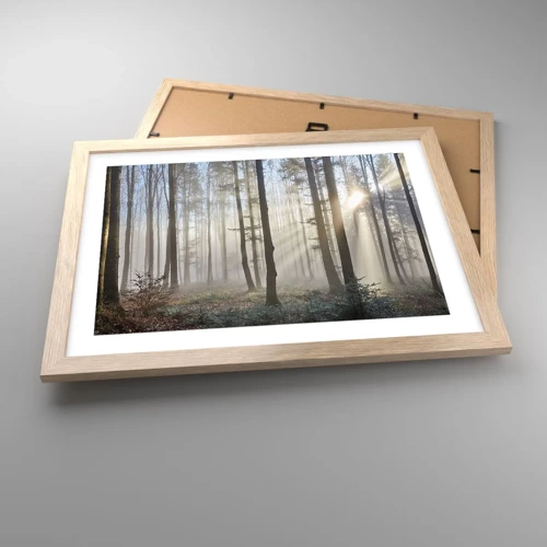 Poster in light oak frame - Fog Has Woken up Too - 40x30 cm