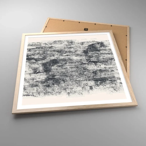 Poster in light oak frame - Foggy Composition - 60x60 cm