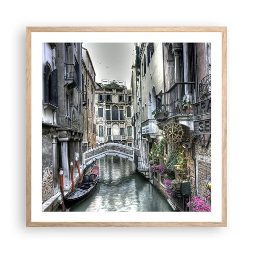 Poster in light oak frame - For Centuries in Quiet Contemplation - 60x60 cm