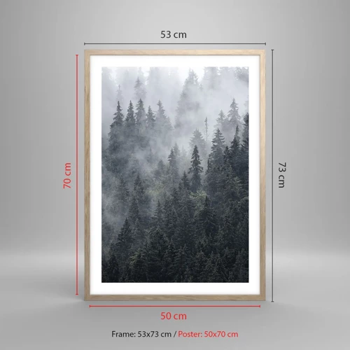 Poster in light oak frame - Forest World - 50x70 cm