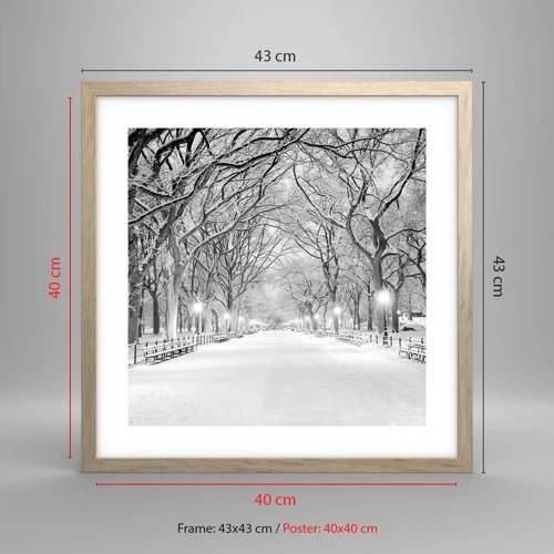 Poster in light oak frame - Four Seasons: Winter - 40x40 cm