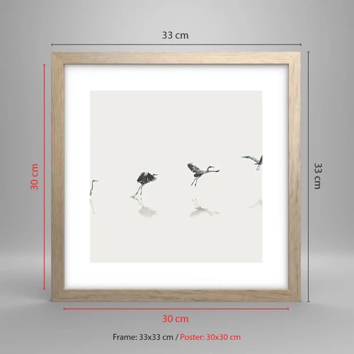 Poster in light oak frame - Four Simple Steps - 30x30 cm