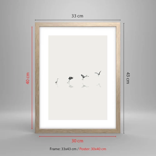 Poster in light oak frame - Four Simple Steps - 30x40 cm