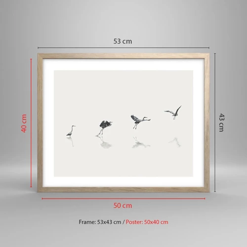 Poster in light oak frame - Four Simple Steps - 50x40 cm