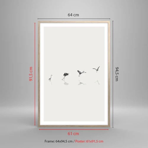 Poster in light oak frame - Four Simple Steps - 61x91 cm