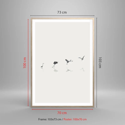 Poster in light oak frame - Four Simple Steps - 70x100 cm