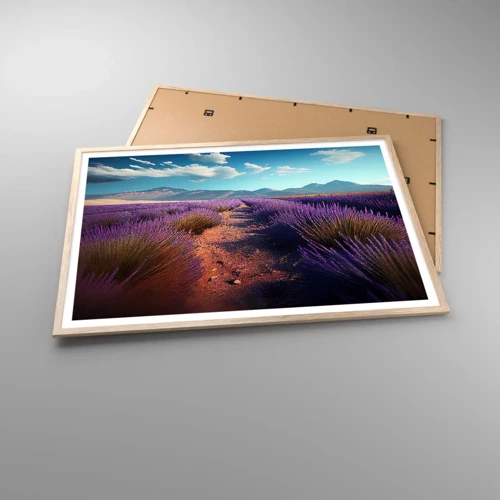 Poster in light oak frame - Fragrant Fields - 100x70 cm