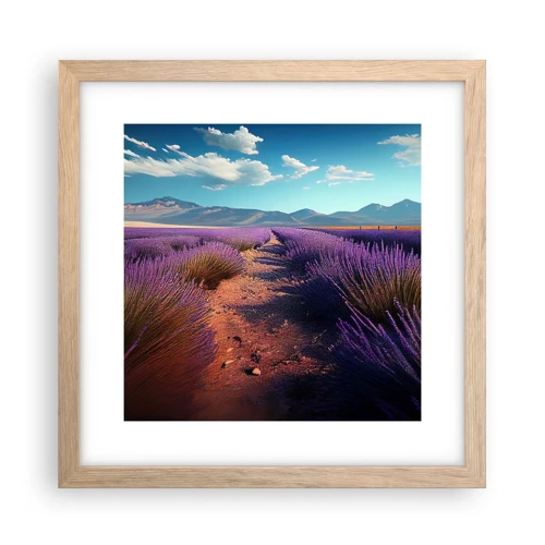 Poster in light oak frame - Fragrant Fields - 30x30 cm