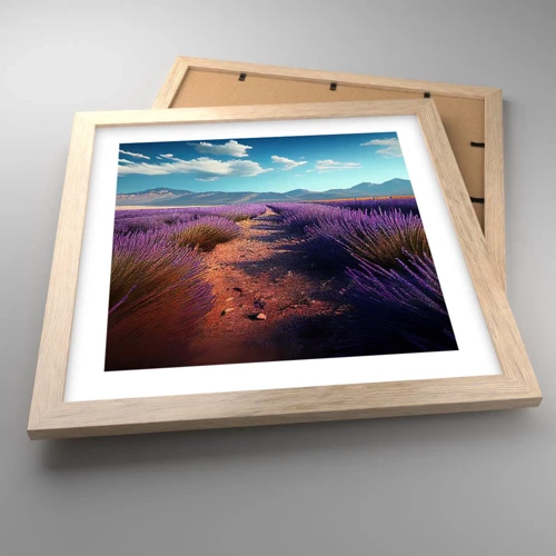 Poster in light oak frame - Fragrant Fields - 30x30 cm