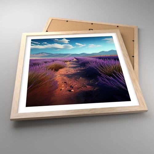 Poster in light oak frame - Fragrant Fields - 40x40 cm