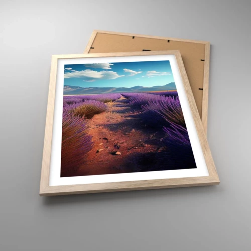 Poster in light oak frame - Fragrant Fields - 40x50 cm