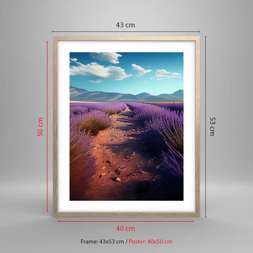 Poster in light oak frame - Fragrant Fields - 40x50 cm