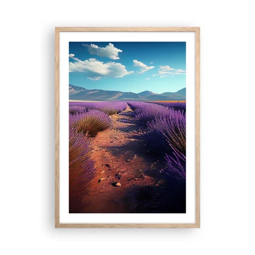 Poster in light oak frame - Fragrant Fields - 50x70 cm