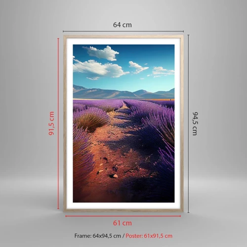 Poster in light oak frame - Fragrant Fields - 61x91 cm