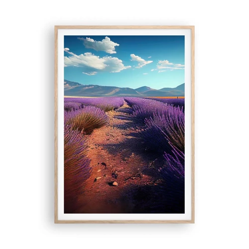 Poster in light oak frame - Fragrant Fields - 70x100 cm