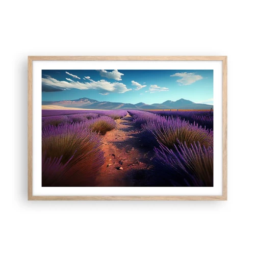 Poster in light oak frame - Fragrant Fields - 70x50 cm