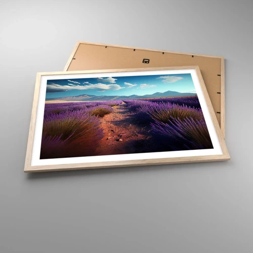 Poster in light oak frame - Fragrant Fields - 70x50 cm