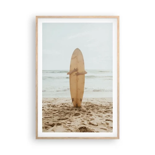 Poster in light oak frame - From Love for the Waves - 61x91 cm