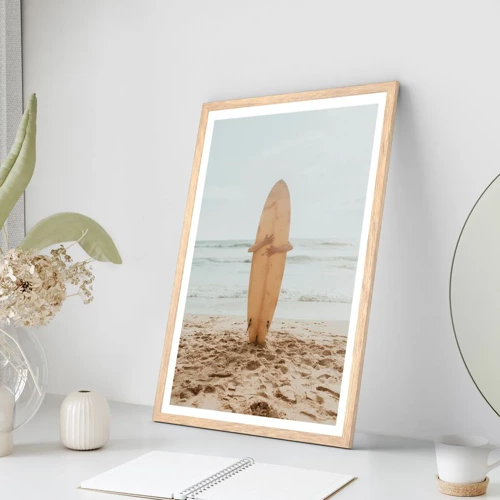 Poster in light oak frame - From Love for the Waves - 61x91 cm