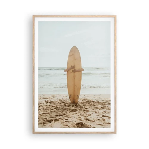 Poster in light oak frame - From Love for the Waves - 70x100 cm