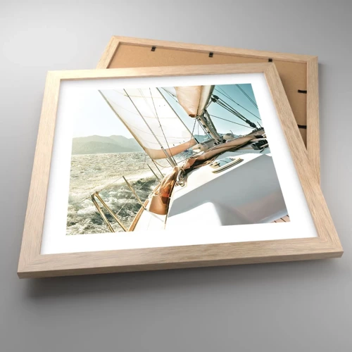 Poster in light oak frame - Full Sail - 30x30 cm