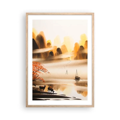 Poster in light oak frame - Further than Far East - 50x70 cm