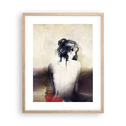 Poster in light oak frame - Gentle Lines, Oval Shapes - 40x50 cm