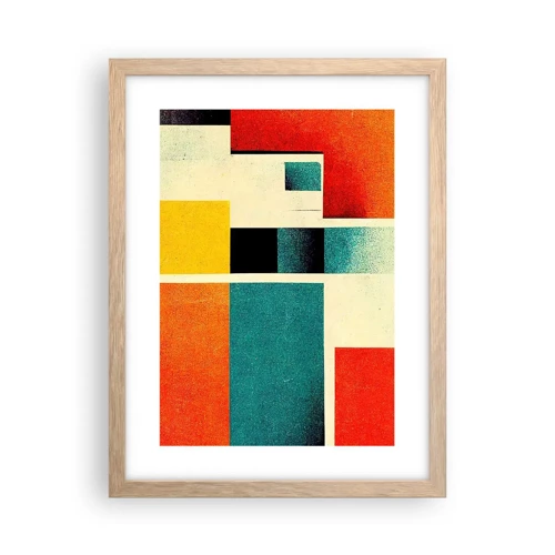 Poster in light oak frame - Geometric Abstract - Good Energy - 30x40 cm