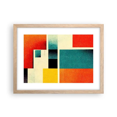 Poster in light oak frame - Geometric Abstract - Good Energy - 40x30 cm