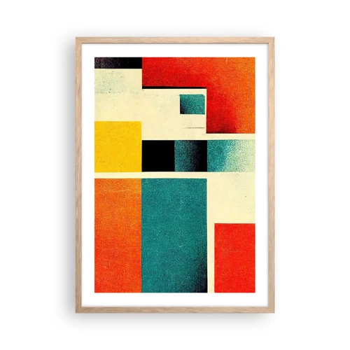Poster in light oak frame - Geometric Abstract - Good Energy - 50x70 cm