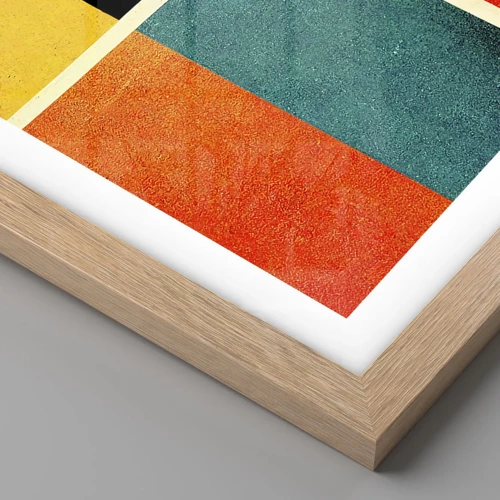 Poster in light oak frame - Geometric Abstract - Good Energy - 70x100 cm