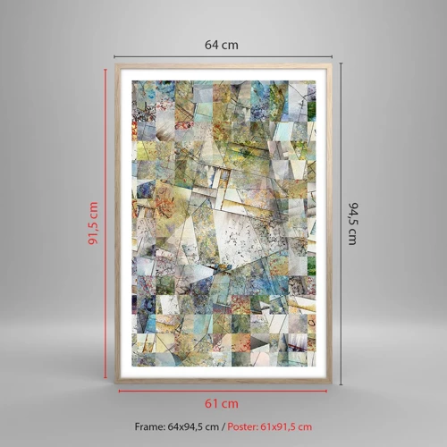 Poster in light oak frame - Geometric Reshuffling - 61x91 cm