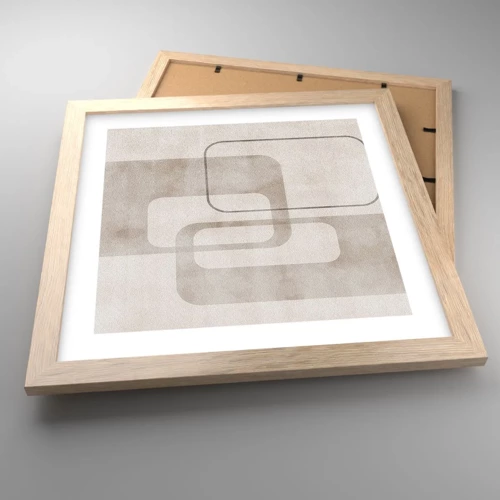 Poster in light oak frame - Geometrical Grout - 30x30 cm