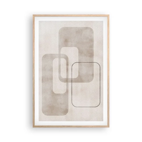 Poster in light oak frame - Geometrical Grout - 61x91 cm