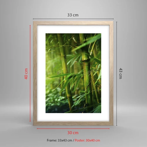 Poster in light oak frame - Getting to Know the Green - 30x40 cm
