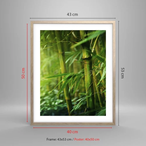 Poster in light oak frame - Getting to Know the Green - 40x50 cm