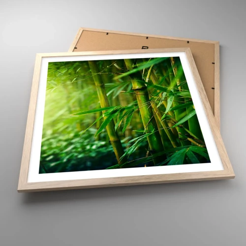 Poster in light oak frame - Getting to Know the Green - 50x50 cm