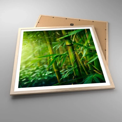 Poster in light oak frame - Getting to Know the Green - 60x60 cm