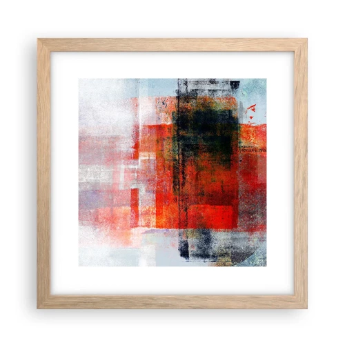 Poster in light oak frame - Glowing Composition - 30x30 cm
