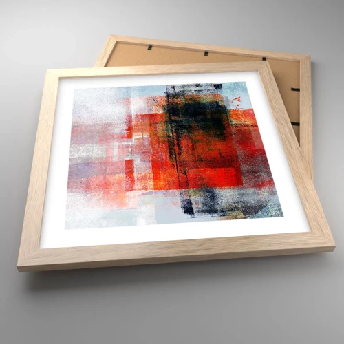 Poster in light oak frame - Glowing Composition - 30x30 cm