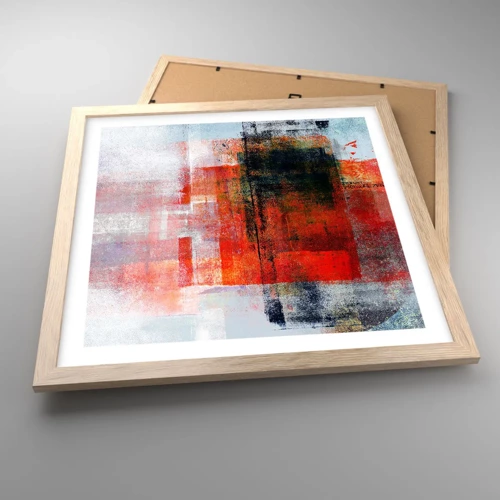 Poster in light oak frame - Glowing Composition - 40x40 cm