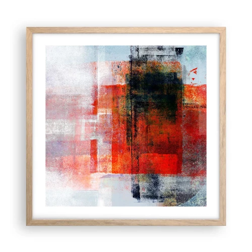 Poster in light oak frame - Glowing Composition - 50x50 cm
