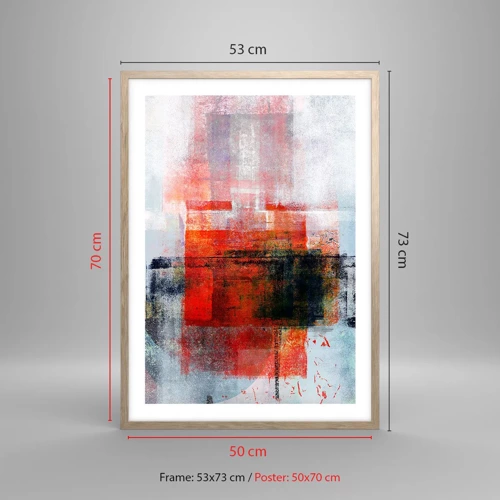 Poster in light oak frame - Glowing Composition - 50x70 cm