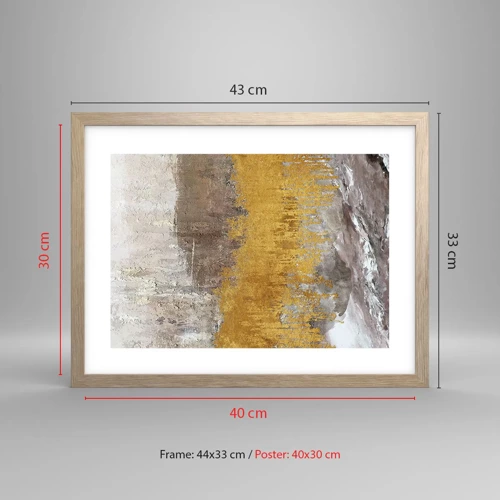 Poster in light oak frame - Golden Blast - 40x30 cm