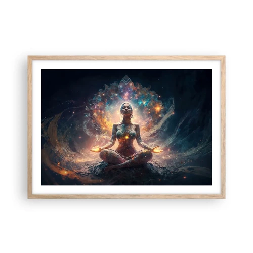 Poster in light oak frame - Good Energy Flow - 70x50 cm