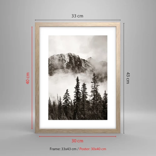 Poster in light oak frame - Granite Ruler - 30x40 cm