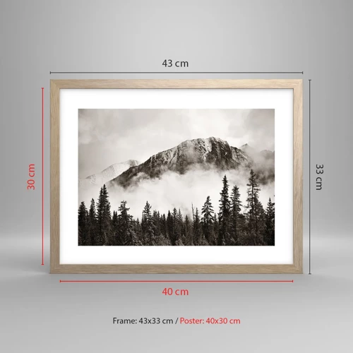 Poster in light oak frame - Granite Ruler - 40x30 cm