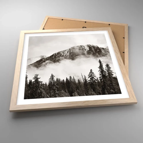 Poster in light oak frame - Granite Ruler - 40x40 cm