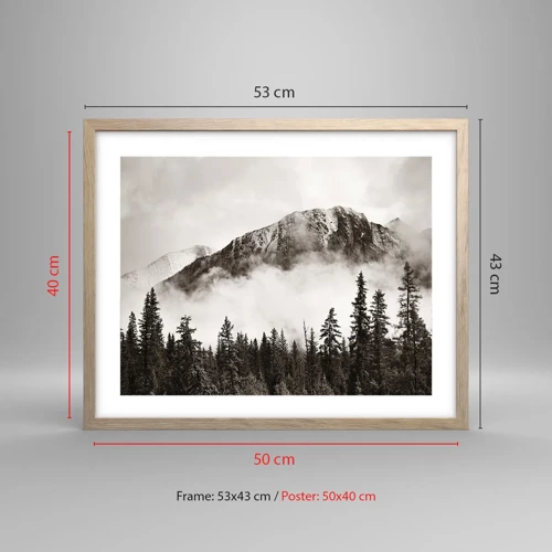 Poster in light oak frame - Granite Ruler - 50x40 cm